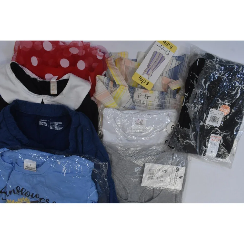 Wholesale Bulk Lot Of 13 Girls Size Small 6/7 Mixed Season Tops Bottoms Dresses